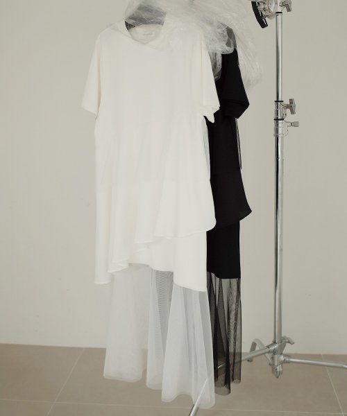 MIELI INVARIANT(ミエリ インヴァリアント)/Tiered Mix Dress Tunic/img17