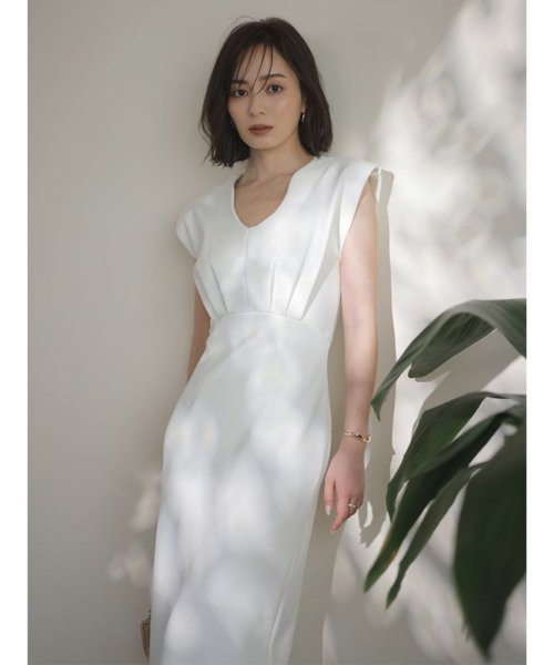 ニュアンスネックストレートカットワンピース 着丈 バスト 肩幅 ウエスト ヒップ 裾幅