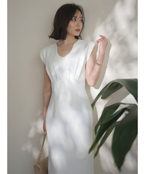 ニュアンスネックストレートカットワンピース 着丈 バスト 肩幅 ウエスト ヒップ 裾幅