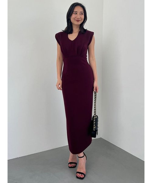 ニュアンスネックストレートカットワンピース 着丈 バスト 肩幅 ウエスト ヒップ 裾幅