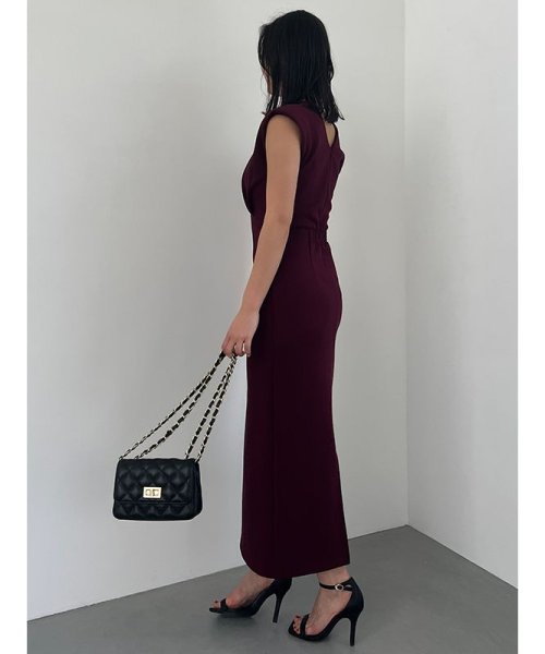 ニュアンスネックストレートカットワンピース 着丈 バスト 肩幅 ウエスト ヒップ 裾幅