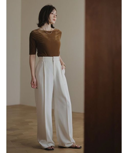 コンフォートタックストレートパンツ 着丈 ウエスト ヒップ 股上 股下 わたり幅 31cm 裾幅