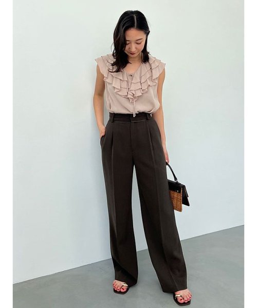 コンフォートタックストレートパンツ 着丈 ウエスト ヒップ 股上 股下 わたり幅 31cm 裾幅