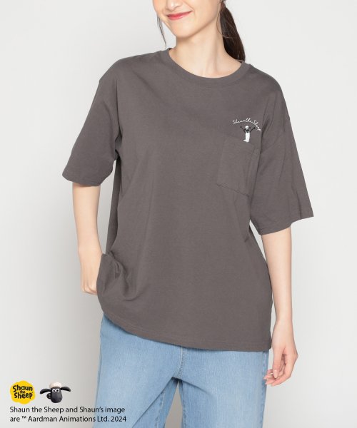 Honeys(ハニーズ)/ひつじのショーン／半袖Ｔ トップス Tシャツ カットソー 綿100％ イラストプリント /img01