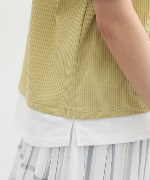 Honeys(ハニーズ)/裾レイヤード風テレコＴ トップス Tシャツ カットソー 半袖 重ね着風 接触冷感 /img26