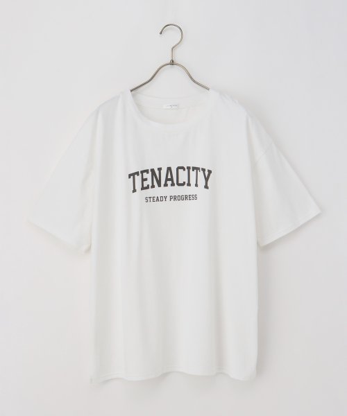 Honeys(ハニーズ)/ゆるカレッジプリントＴ トップス Tシャツ カットソー 半袖Tシャツ ロゴT UVカット /img14