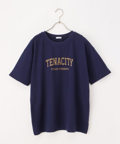 Honeys(ハニーズ)/ゆるカレッジプリントＴ トップス Tシャツ カットソー 半袖Tシャツ ロゴT UVカット /img18