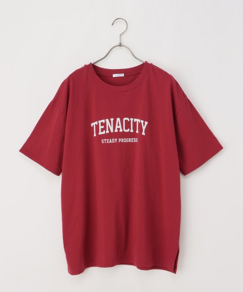 Honeys(ハニーズ)/ゆるカレッジプリントＴ トップス Tシャツ カットソー 半袖Tシャツ ロゴT UVカット /img20