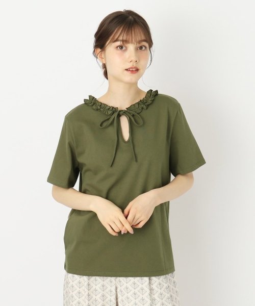  LAURA ASHLEY(ローラアシュレイ)/【2WAY／日本製／コットン100％】フリルカラーTシャツ/img01