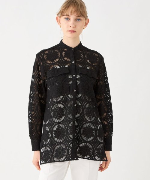 サークルコードレース スタンドカラーシャツ 