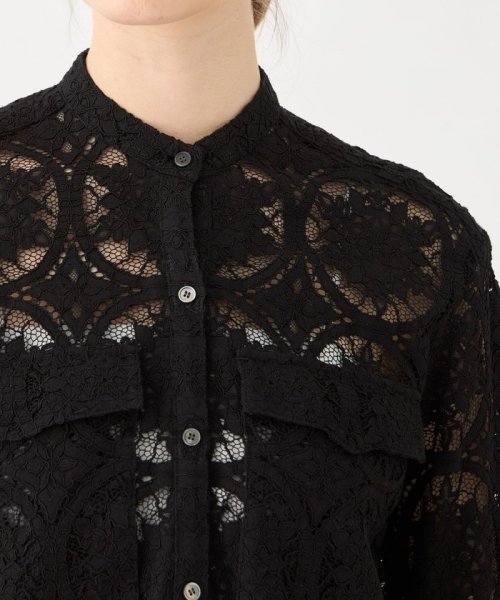 サークルコードレース スタンドカラーシャツ 