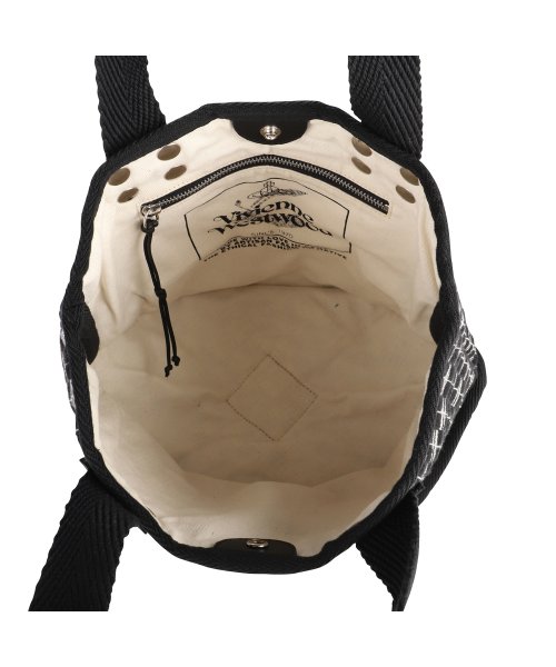 Vivienne Westwood ヴィヴィアン ウエストウッド トートバッグ 4205007KU W00QD O102 Vivienne Westwood ウエストウッド トートバッグ 4205007KU W00QD MADE IN KENYA ブラック ホワイト パターン BLACK WHITE PATTERN