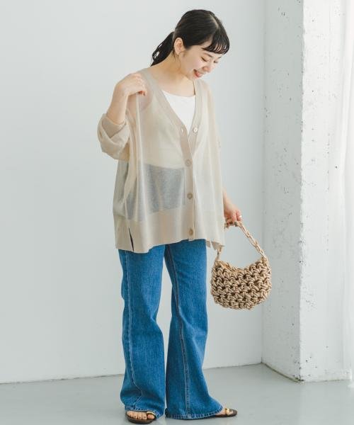 ITEMS URBANRESEARCH(アイテムズ アーバンリサーチ（レディース）)/シアーVネックニットカーディガン/img06