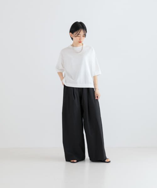 AMOMENTO　COTTON BANDING WIDE PANTS AMOMENTO