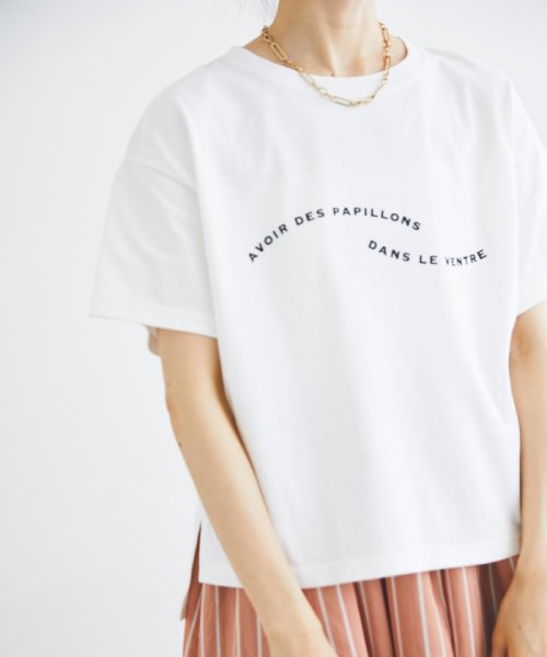 le.coeur blanc(ルクールブラン)/ウエーブフロッキーロゴTシャツ/img25