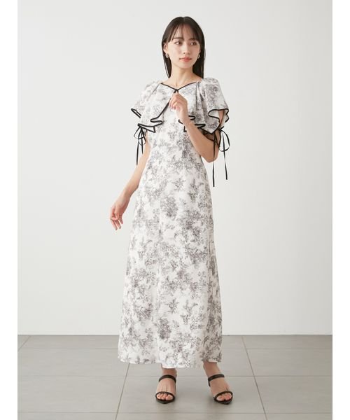 【WEB限定サイズあり】ラッフルボレロパイピングワンピース 予めご了承ください