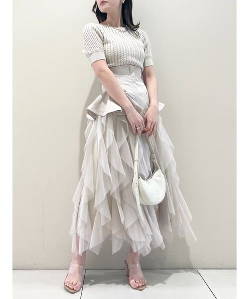 ペプラムベルトチュールスカート 予めご了承ください