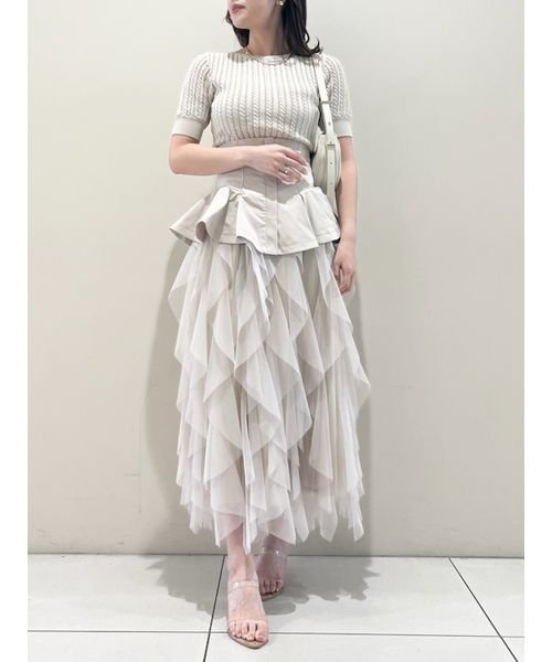ペプラムベルトチュールスカート 予めご了承ください