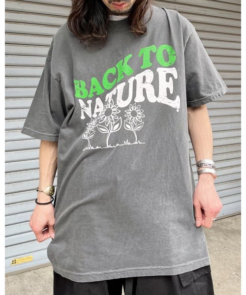 MODISH GAZE(モディッシュ ガゼ)/BACK TO NATURE ピグメント加工 ビッグシルエットTシャツ/img23