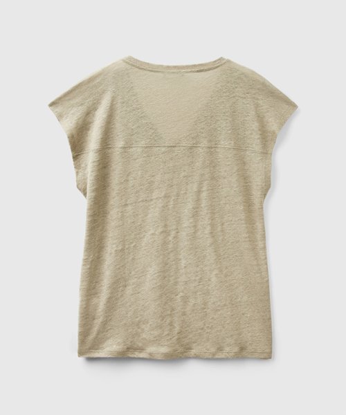 BENETTON (women)(ベネトン（レディース）)/リネン100%VネックフレンチスリーブTシャツ・カットソー/img19