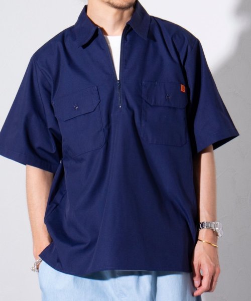 GLOSTER(GLOSTER)/【限定展開】【UNIVERSAL OVERALL/ユニバーサルオーバーオール】 ハーフ ZIP SHIRTS 半袖シャツ/img02