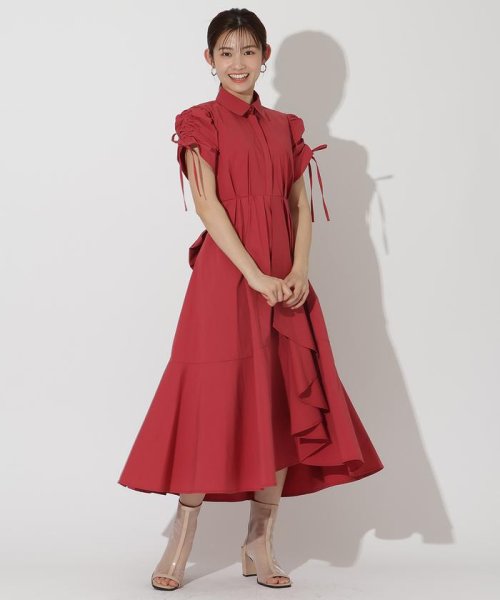 ドロストスリーブラッフルワンピース 