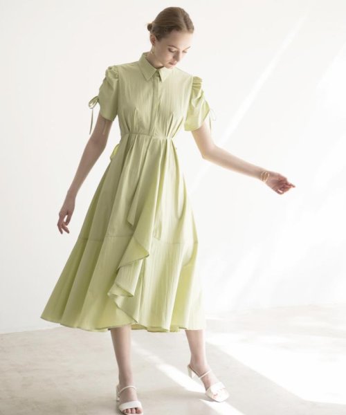 ドロストスリーブラッフルワンピース 