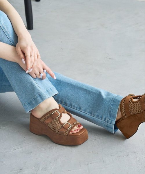 KARIN TAKUBO×LE TALON7.5cmWベルトミュールサンダル 