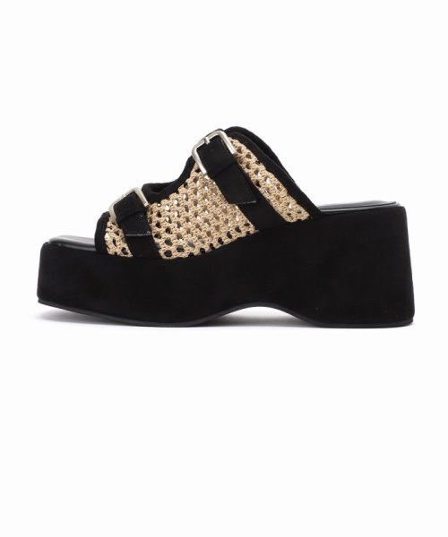 KARIN TAKUBO×LE TALON7.5cmWベルトミュールサンダル 