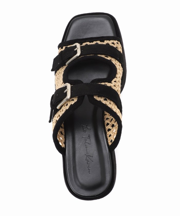 KARIN TAKUBO×LE TALON7.5cmWベルトミュールサンダル