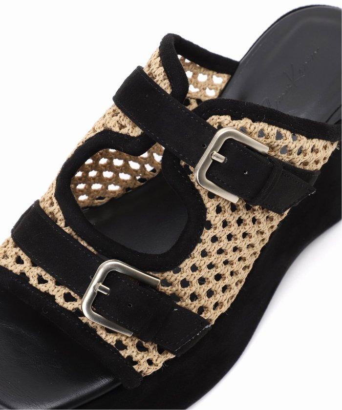 KARIN TAKUBO×LE TALON7.5cmWベルトミュールサンダル