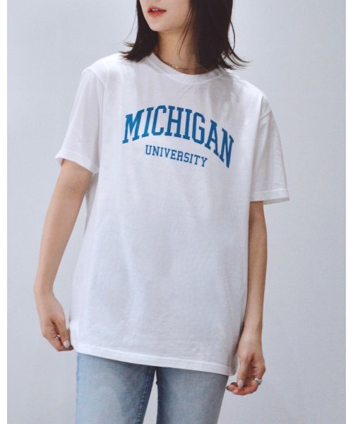 RAD CHAMP(ラッドチャンプ)/MICHIGAN カレッジロゴプリントTシャツ/img03