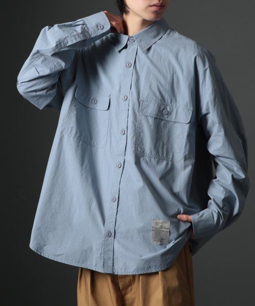 MAISON CLUB(MAISON CLUB)/【MAISON CLUB】U.S.NAVY Big Shirt ビッグワークシャツ ビッグシルエット ワークシャツ シャツ 長袖/img17