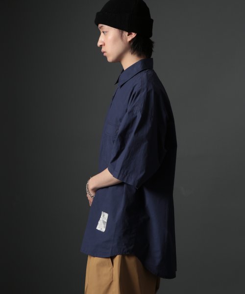 MAISON CLUB(MAISON CLUB)/【MAISON CLUB】U.S.NAVY Big Half Sleeve Shirt ビッグワークハーフスリーブシャツ ビッグシルエット 半袖 ワークシャツ/img26