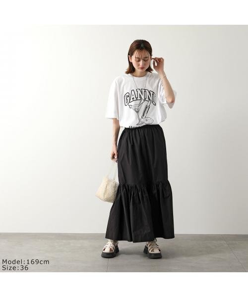 GANNI(ガニー)/GANNI ロングスカート Cotton Poplin Maxi Flounce Skirt/img02