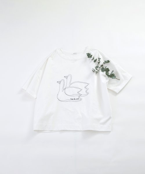 nop de nod(ノップドゥノッド)/USコットンスワン刺繍Tシャツ/img17