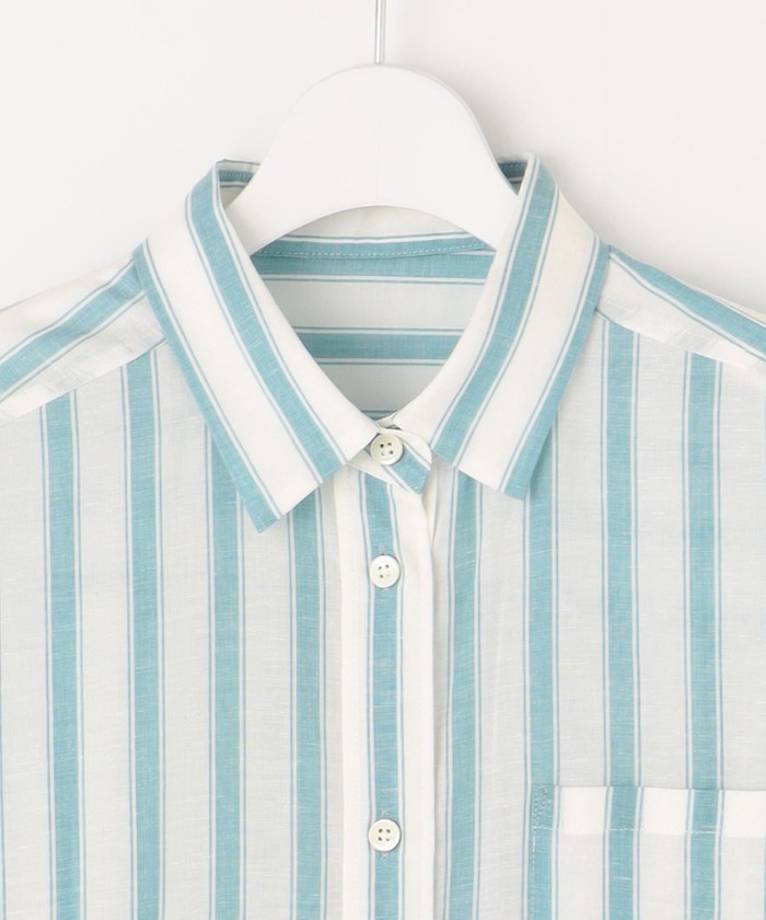 【洗える】テンセルリネンベーシック シャツ セール】 【洗える】テンセルリネンベーシック シャツ （シャツ