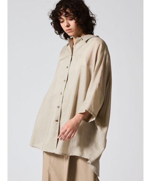 mizuiro ind ハーフスリーブワイドシャツ mizuiro ind