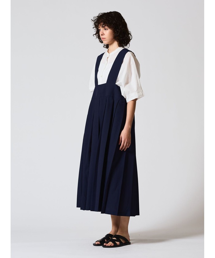 【試着のみ】mizuiro ind／プリーツジャンパースカート／チャコールグレー 2024.5.9(thu) mizuiro ind プリーツジャンパースカート col