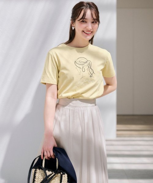 anySiS(エニィ　スィス)/線画×刺繍ロゴ Tシャツ/img01