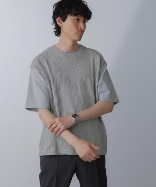 nano・universe(ナノ・ユニバース)/ツートーン切り替えTシャツ 半袖/img01