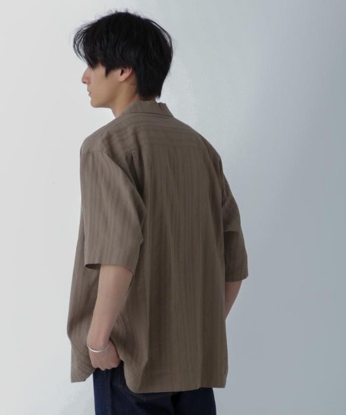 nano・universe(ナノ・ユニバース)/ローンストライプ オープンカラー ビッグシャツ 半袖/img11