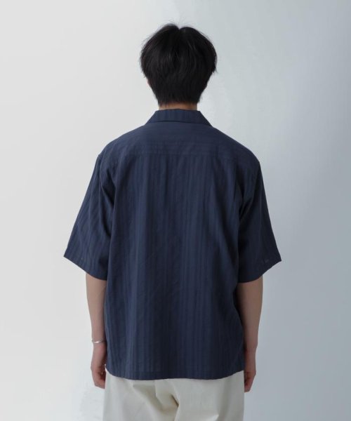 nano・universe(ナノ・ユニバース)/ローンストライプ オープンカラー ビッグシャツ 半袖/img22