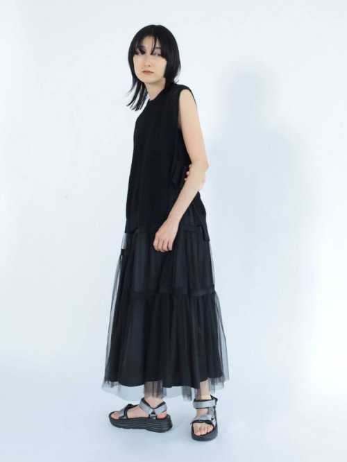 チュールレイヤードワンピース 9号 cm 着丈