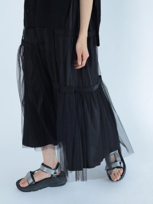 チュールレイヤードワンピース 9号 cm 着丈
