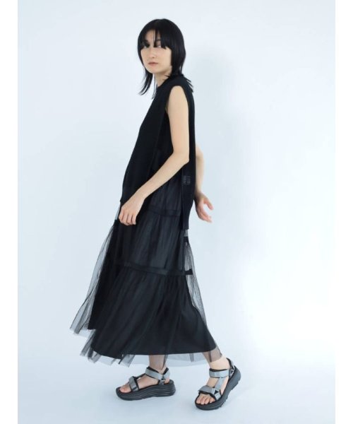 チュールレイヤードワンピース 9号 cm 着丈