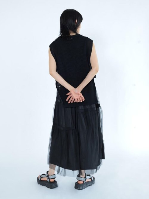 チュールレイヤードワンピース 9号 cm 着丈