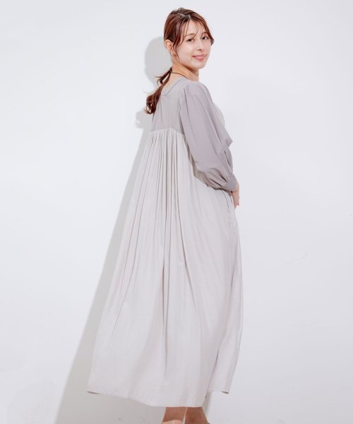 デザインヨーク切替ギャザーワンピース 人気・おすすめ｜使いやすい・旅行におすすめ 品質保証 全国発送 在庫限り