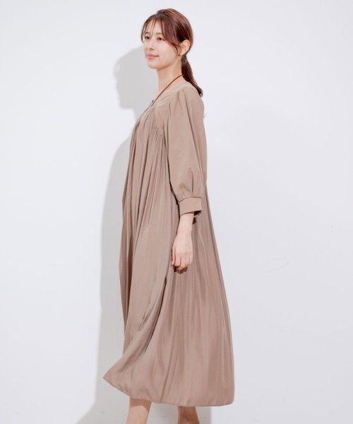 デザインヨーク切替ギャザーワンピース 人気・おすすめ｜使いやすい・旅行におすすめ 品質保証 全国発送 在庫限り