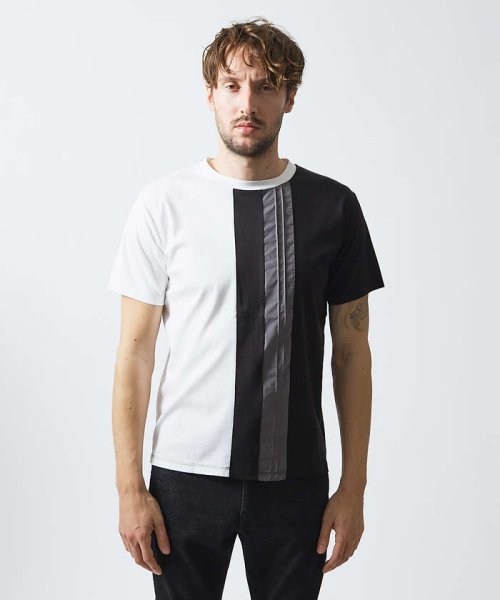 5351POURLESHOMMES(5351POURLESHOMMES)/異素材カラーブロック 半袖Tシャツ/img04